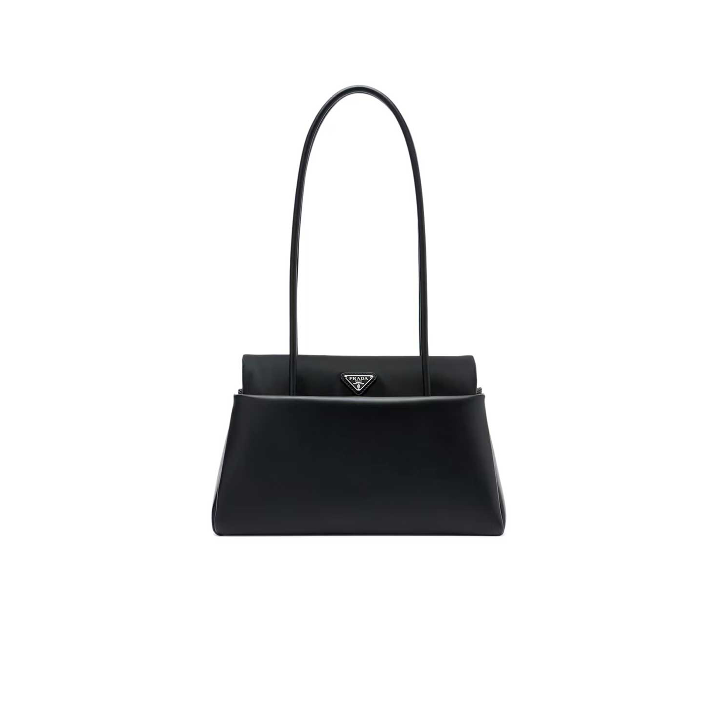 PRADA PASSAGE MEDIUM LEATHER BAG WITH RE-NYLON FLAP 1BA495 (28.5*14.5*12cm)